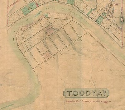 Hand-drawn map of West Toodyay, 1910